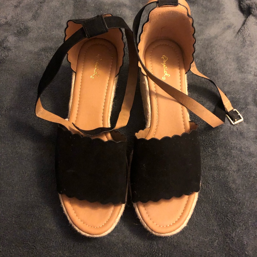 Qupid Espadrille Wedges - Womens